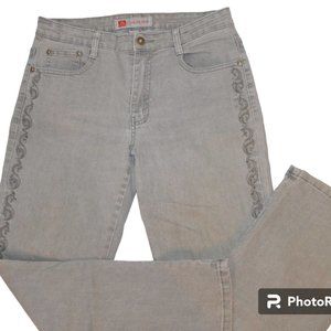 COS Jeans Gray Embroidery Detail On Sides & Pockets Size 8P